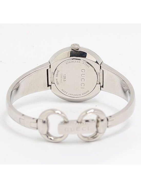 Gucci U-play 129.5 Quartz Sherry Line Bangle Watch Silver Dial Kzk